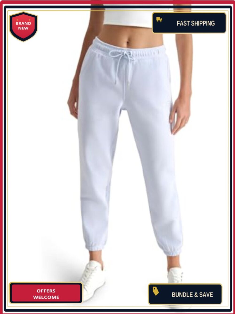 DKNY Fleece Jogger Sweatpants Relaxed Fit Varsity Logo